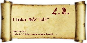 Linka Máté névjegykártya